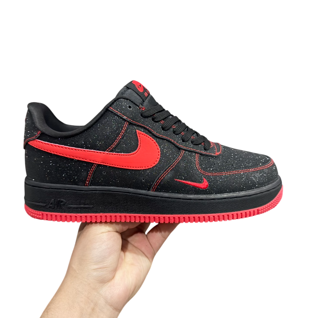 Nike Air Force 1 Black Red Swan Starry Sky