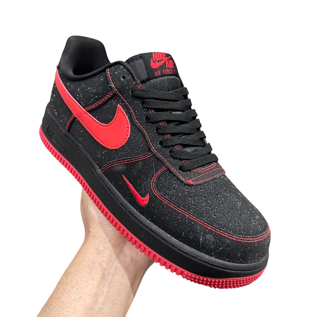 Nike Air Force 1 Black Red Swan Starry Sky